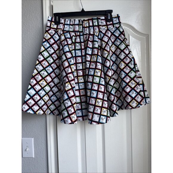 Rare Retrolicious 50s-Style A-line Skirt Periodic Table Pattern Size Large Flare - Picture 3 of 7